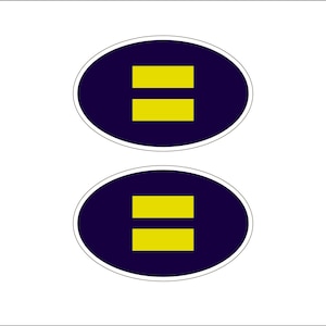Human Rights Marriage Equality Equal LBGT Campaign Pride Oval 3.0&quot; x 5.0&quot; Blue/Yellow Sticker Decal Free Same Day Shipping A93