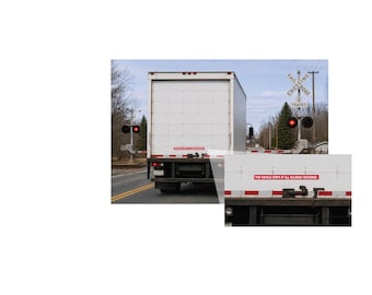 This Vehicle Stops at all Railroad Crossings 1Pair Decal Stickers 3.0" x 36.0"
