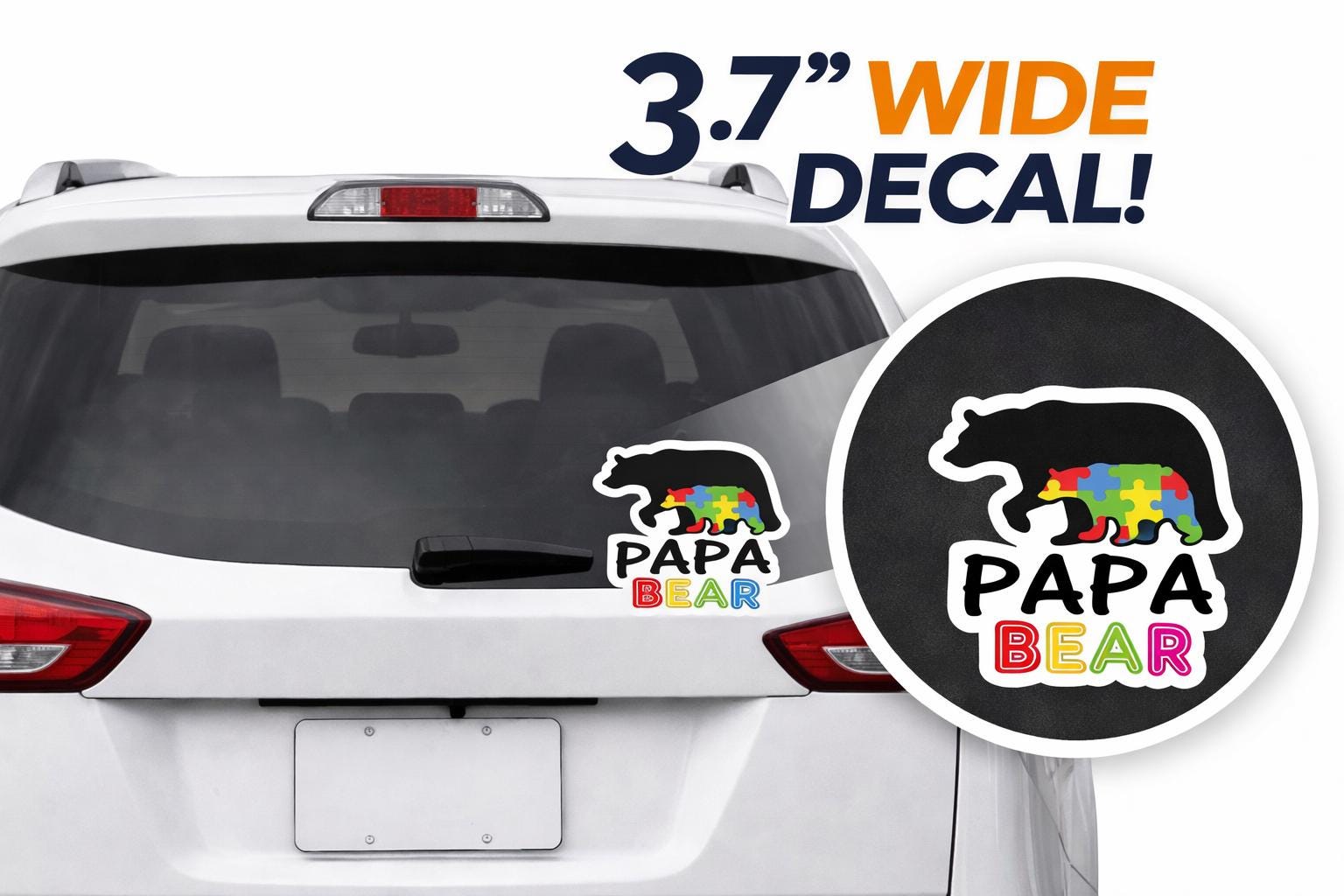 Autism Papa Bear Sticker Decal Pair of (2) Autism Awareness P641 - Etsy