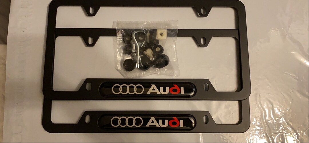 Audi License Plate Frames Set of 2 With Attachments Etsy