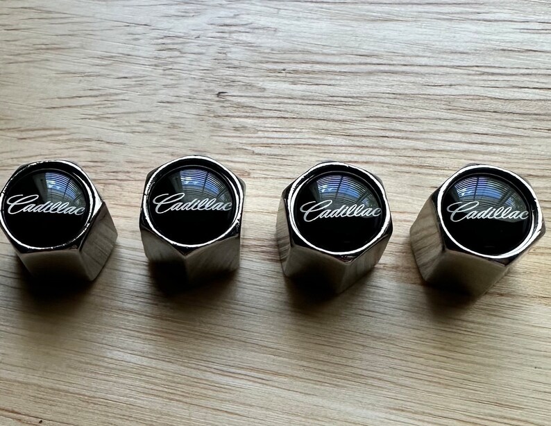 Cadillac Tire Valve Stem Caps Set of 4 Etsy