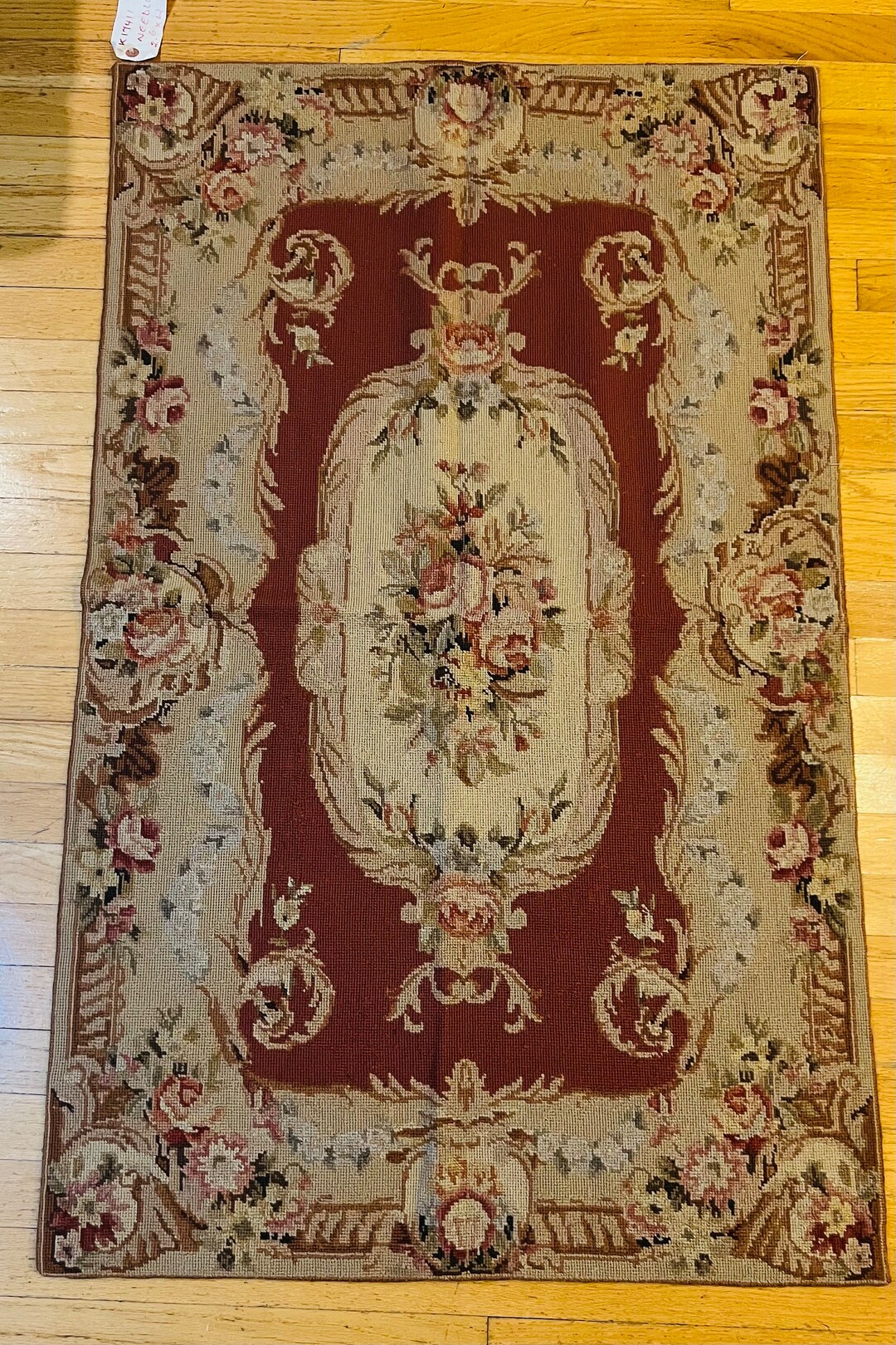 26 X 4 French Aubusson Needlepoint Handmade Wool Area Rug NEW Etsy