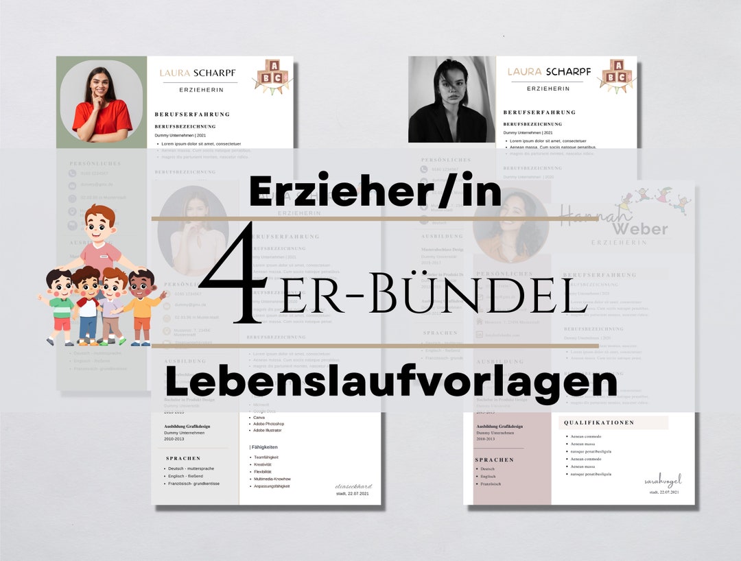  Lebenslauf Vorlage Deutsch Erzieherin Erzieher Bewerbung 