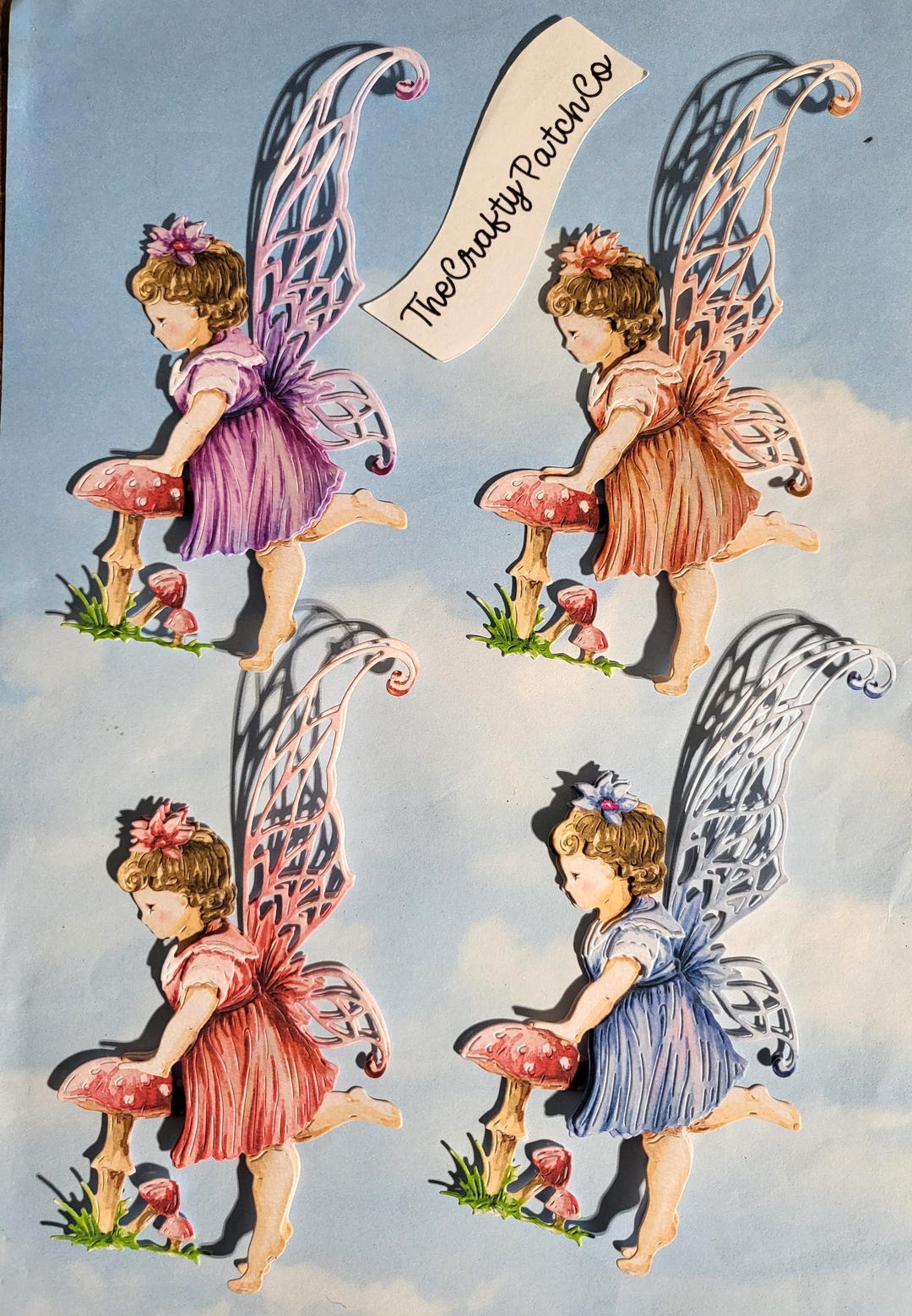Fairy Petal Die Cut Card Toppers: Carnation Crafts Decoupage - Etsy