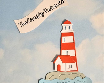 Die cut card topper Lighthouse x 3 kit or assembled