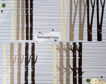Die cut bare tree trunks - Card Topper x 20 - shades of brown