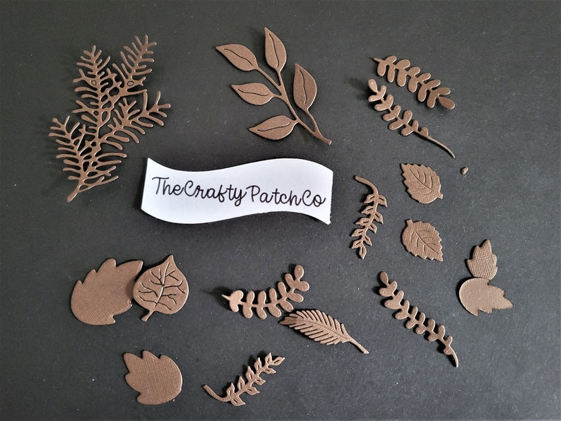 Die Cut Leaves Card Topper X 80 Brown Colours Etsy UK