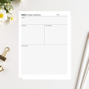 Bible Verse Mapping Template: Scripture Study Worksheet (digital ...