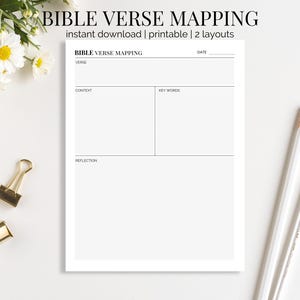 Bible Verse Mapping Template: Scripture Study Worksheet (digital ...