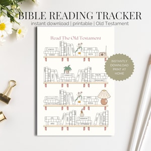 Old Testament Books of the Bible Reading Tracker Digital Download PDF Bible Coloring Page
