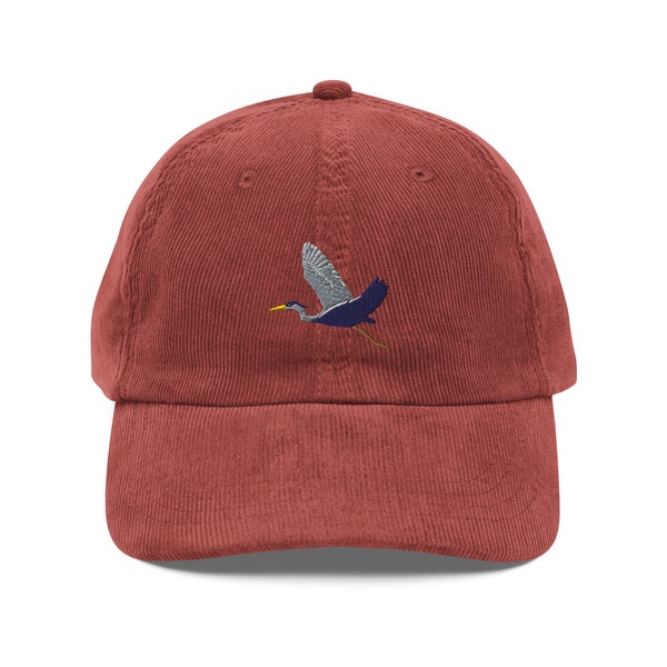 Flying Blue Heron Corduroy Cap