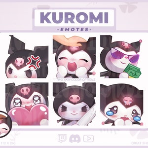 KURO Cute & Kawaii 6 + 1 set di emote / Twitch, Youtube, Discord