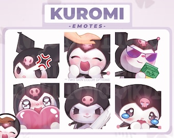 KURO Cute & Kawaii 6 + 1 Emotes Set | Twitch, Youtube, Discord