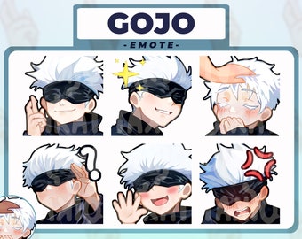 GOJO SATORU Cute & Kawaii 6 + 1 Emotes Set | Twitch, Youtube, Discord | Jujutsu Kaisen