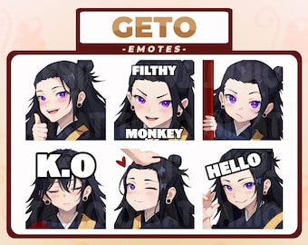 GETO SUGURU Cute & Kawaii 6 + 4 Emotes Set | Twitch, Youtube, Discord | Jujutsu Kaisen