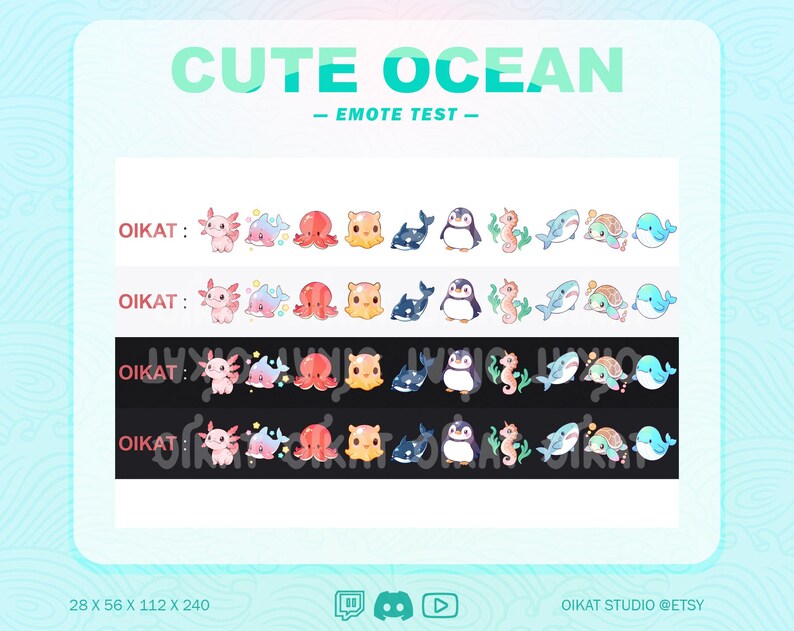 Ocean Emotes OCEAN Emotes / Badges Pack | Twitch, Discord, Youtube, Streaming ...