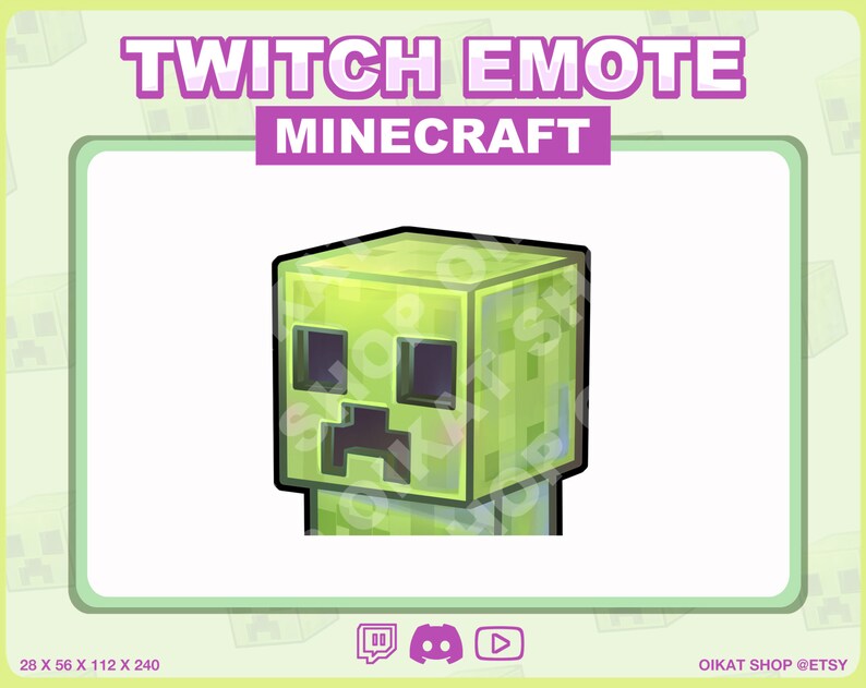 MINECRAFT Emote creeper Cute & Kawaii Twitch Youtube Etsy Australia