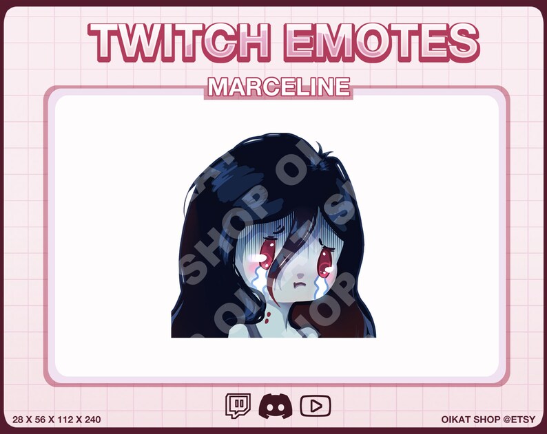 MARCELINE Adventure Time Emotes Set Twitch, Youtube, Discord Etsy