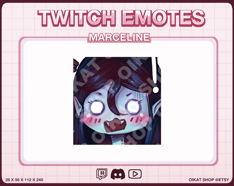 MARCELINE Adventure Time Emotes Set Twitch, Youtube, Discord Etsy
