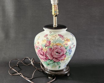Seltene Vintage Flowered Bill Blass Lampe