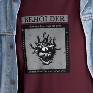Dungeons And Dragons Beholder Art Shirt, Fantasy Game Tee, RPG T-shirt, D&D T-shirt, Geeky Shirt, DnD Shirt, Beholder Shirt, RPG Shirts