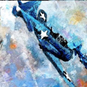 Dauntless Dive Bomber Print: WW2 Airplane Art, Naval Battle