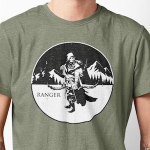 Dungeons and Dragons Ranger Tee, Hand Drawn Fantasy Character Shirt, Gamer Gift, Roleplaying Apparel, D&D Fan Merch, RPG TShirt, DnD Shirt