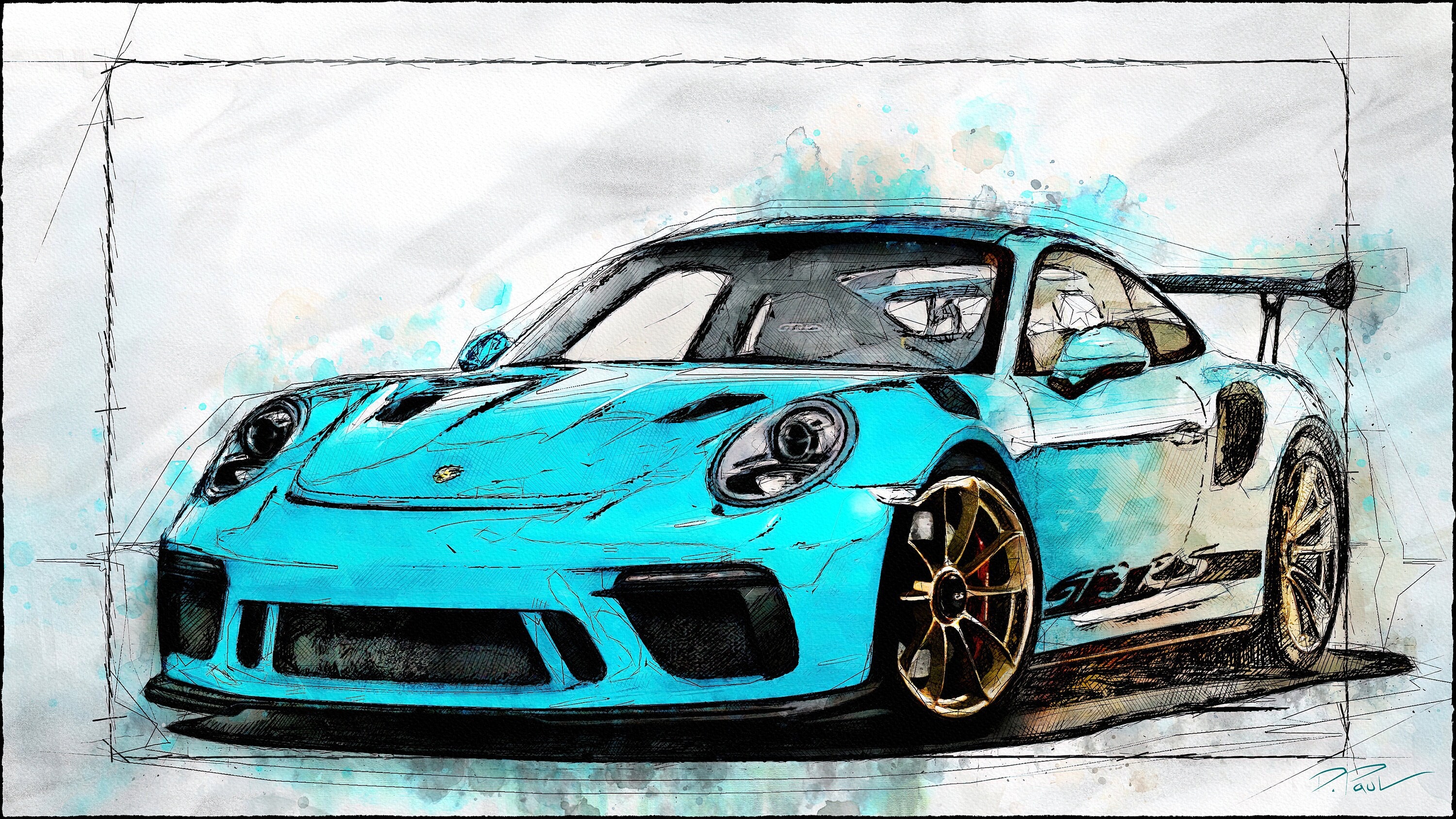 Porsche 911 GT3 RS ポルシェ キャンバスアート 絵画 Porsche 911 GT3 RS Painting: Supercar Canvas Wall Art - Etsy
