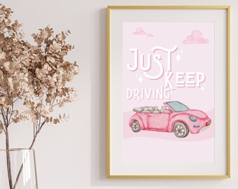 Just Keep Driving Harry Styles Print | Harry's House | Harry Styles | Love On Tour | Pink | Girls | Birthday Gift | One Direction | HSLOT