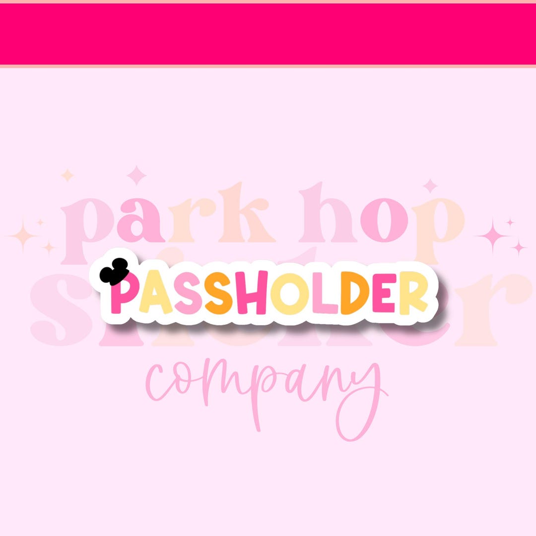 Disney Passholder Sticker, AP Vinyl Decal, Park Pass Sticker ...