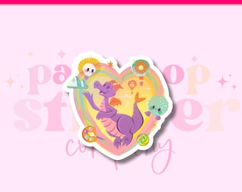 Holographic Figment Dragon Sticker: Epcot Disney, Weatherproof Vinyl