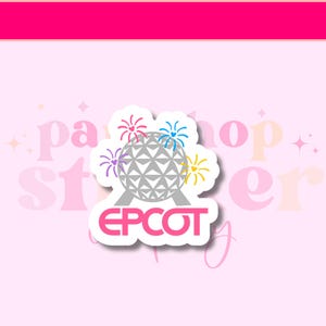 Epcot Sticker, Disney World Showcase Sticker, Disney Fireworks Sticker | Matte Water and Weather Resistant Laptop and Water Bottle Sticker