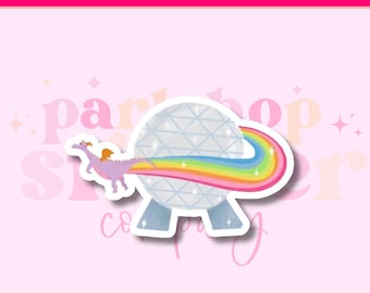 Figment Sticker: Epcot Purple Dragon, Water Resistant Vinyl