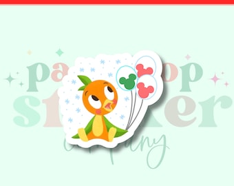 Orange Bird Christmas Sticker Epcot Disney Holiday Decal for Laptop and Water Bottle