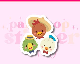 Three Caballeros Sticker, Disney World Showcase, Waterproof Vinyl (2x2 inch)