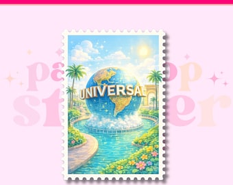 Universal Park Sticker | Theme Park Stamp Decal | Studios Globe Orlando Vacation | 2x2 Vinyl