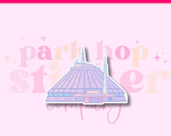 Space Mountain Sticker: Retro Tomorrowland Ride, Weatherproof
