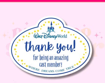 Cast Member Thank You Sticker – Waterproof Disney Gift
