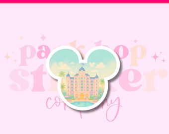 Disney Riviera Resort Sticker, European Elegance, Pastel Colors (2x2 inch)