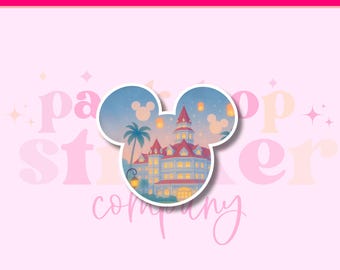 Grand Floridian Resort Mouse Sticker: Weatherproof Laptop Decal