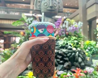 Polynesian Cup Sleeve | Theme Park Hotel Cozie | Insulated Tropical Resort