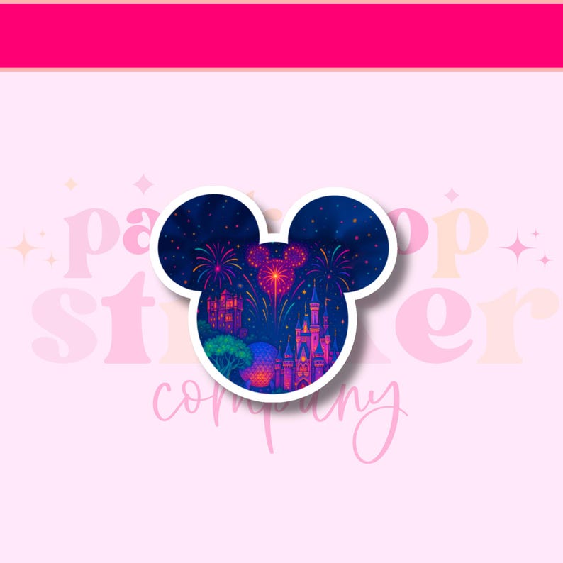 Disney World Icons Sticker | Pastel Theme Park Landmarks - Etsy
