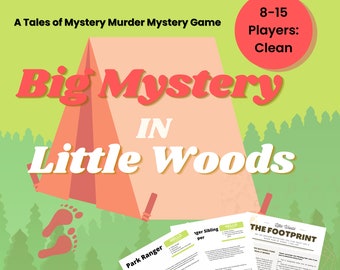 Printable Camping Outdoor Mystery Party Family Game | All Ages, 8-15 Players (Clean Version)