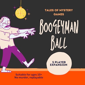5 Character Expansion Pack for Halloween Mystery Party Game &quot;Boogeyman Ball&quot; | Instant Printable Download