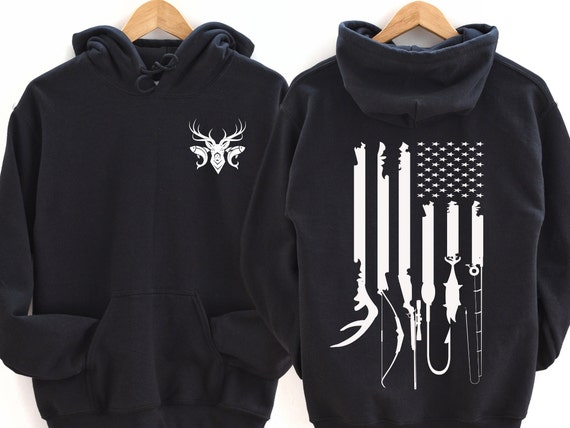 Hunting and Fishing Life Hoodie, American Flag, Hunting and