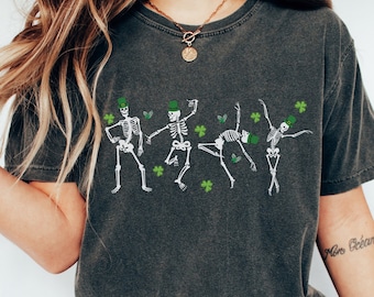 Dancing Skeletons St. Patrick&#39;s Day Comfort Colors Tee