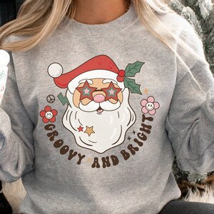 Groovy and bright Retro Christmas Sweatshirt, Vintage Christmas Crewneck, Holiday Sweatshirt, Gift for Her, Retro Xmas Shirt