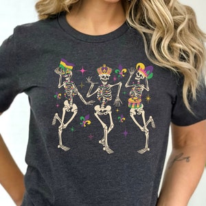 Dancing Skeletons Mardi Gras Shirt, Mardi gras Attire, party Shirt Unisex, Gift for Him, New Orleans shirt