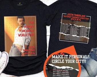 Personalized Justin Timberlake Tour 2024 | EUROPE Dates Available | Forget Tomorrow World Tour Concert Tee | Justin Concert |Vintage Concert