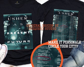 Personalized Usher Shirt | Usher Concert 2024 | Past Present Future Tour Shirt | US & EUROPE Dates | Concert Shirt